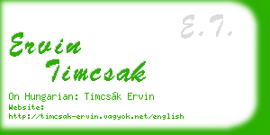 ervin timcsak business card
